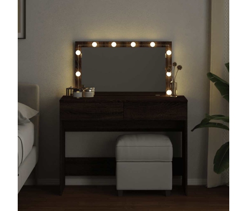 Spoguļgaldiņš Ar Led, 100X40X120 Cm, Brūna Ozolkoka Krāsa Vidaxl