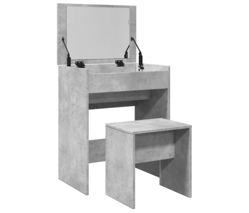 Kosmetinis Staliukas Ir Taburetė, Betono Pilki, 60X40X113,5Cm