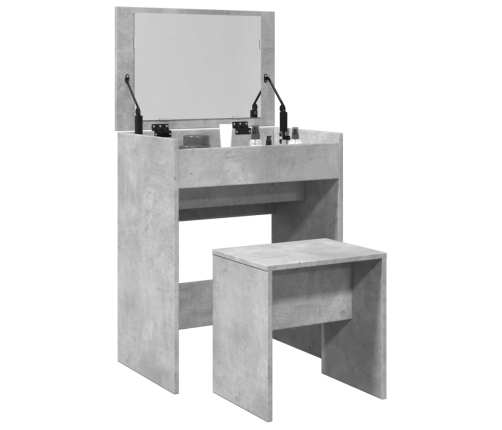 Kosmetinis Staliukas Ir Taburetė, Betono Pilki, 60X40X113,5Cm