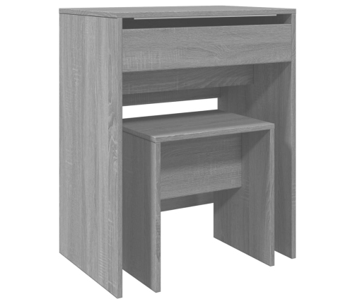 Tualettlaud Taburetiga, Hall Sonoma Tamm, 60X40X113,5 Cm
