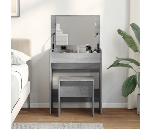 Tualettlaud Taburetiga, Hall Sonoma Tamm, 60X40X113,5 Cm