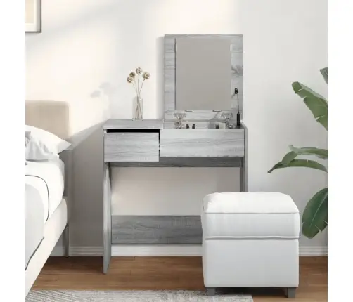 Kosmetinis Staliukas Su Veidrodžiu, Pilkas, 73X46,5X120Cm