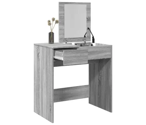 Kosmetinis Staliukas Su Veidrodžiu, Pilkas, 73X46,5X120Cm
