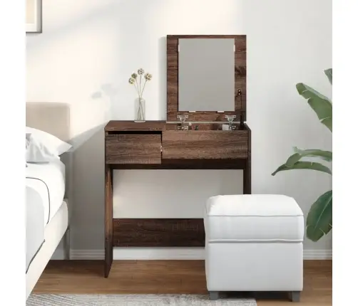 Peegliga Tualettlaud, Pruun Tamm, 73 X 46,5 X 120 Cm