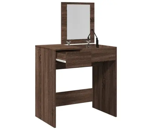 Peegliga Tualettlaud, Pruun Tamm, 73 X 46,5 X 120 Cm