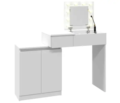 Spoguļgaldiņš Ar Led, 115X37X110,5 Cm, Balts Vidaxl