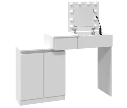 Spoguļgaldiņš Ar Led, 115X37X110,5 Cm, Balts Vidaxl