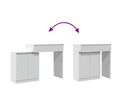 Spoguļgaldiņš Ar Led, 115X37X110,5 Cm, Balts Vidaxl