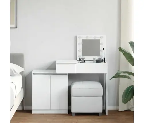 Spoguļgaldiņš Ar Led, 115X37X110,5 Cm, Balts Vidaxl