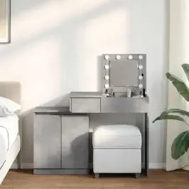 Kosmetinis Staliukas Su Led, Betono Pilkas, 115X37X110,5Cm