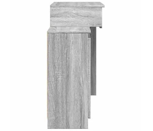 Spoguļgaldiņš Ar Led, Pelēka Ozolkoka Krāsa, 115X37X110,5 Cm Vidaxl