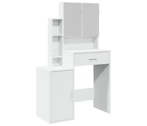 Kosmetinis Staliukas Su Spintele, Baltos Spalvos, 80X35X132Cm