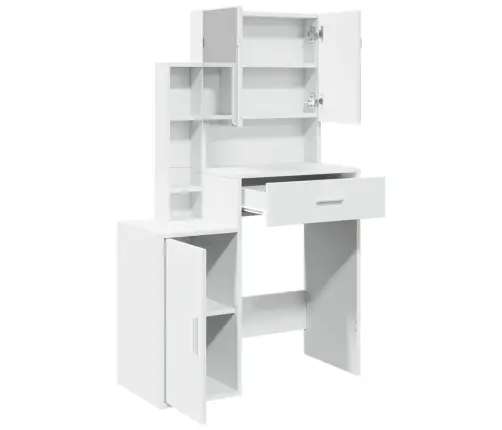 Kosmetinis Staliukas Su Spintele, Baltos Spalvos, 80X35X132Cm