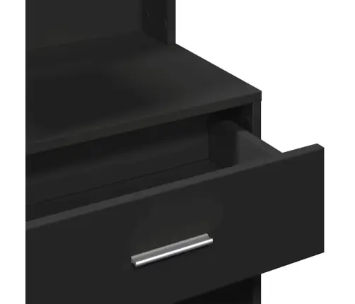 Spoguļgaldiņš Ar Skapīti, Melns, 80X35X132 Cm Vidaxl