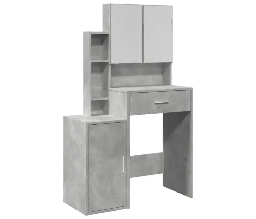 Kosmetinis Staliukas Su Spintele, Betono Pilkas, 80X35X132Cm