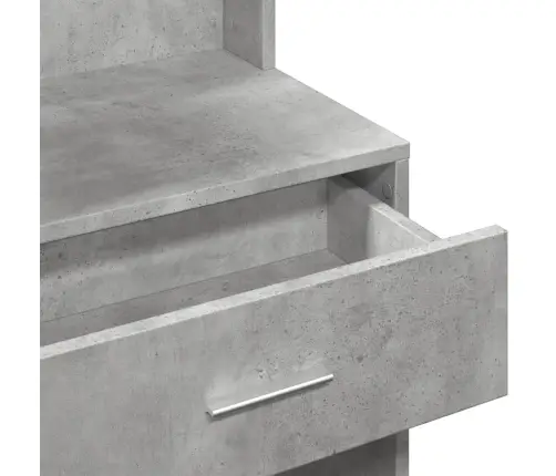 Kosmetinis Staliukas Su Spintele, Betono Pilkas, 80X35X132Cm