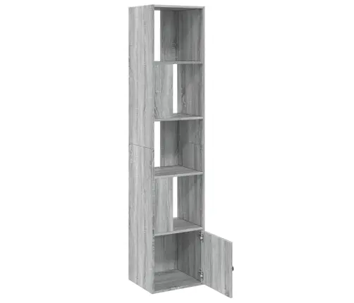 Knygų Spinta, Pilka Ąžuolo, 40X36X189cm Apdirbta Mediena