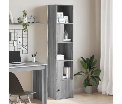 Knygų Spinta, Pilka Ąžuolo, 40X36X189cm Apdirbta Mediena