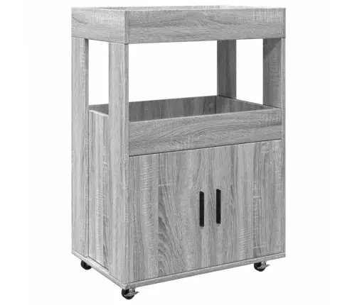 Baro Vežimėlis, Pilkas Ąžuolo, 60X39,5X89cm Apdirbta Mediena