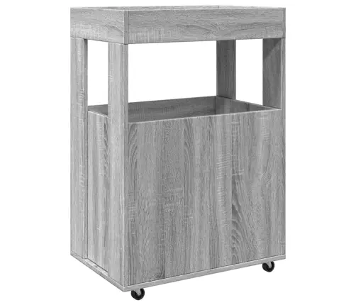 Baro Vežimėlis, Pilkas Ąžuolo, 60X39,5X89cm Apdirbta Mediena