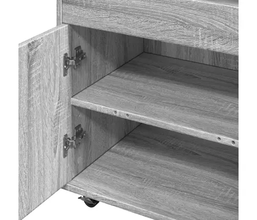 Baro Vežimėlis, Pilkas Ąžuolo, 60X39,5X89cm Apdirbta Mediena