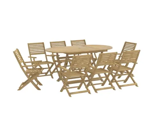 9-Daļīgs Dārza Mēbeļu Komplekts, Akācijas Masīvkoks Vidaxl