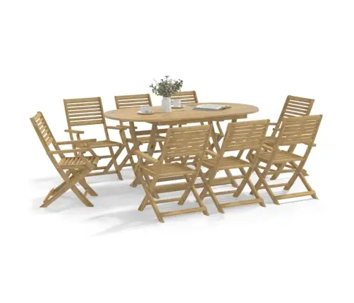 9-Daļīgs Dārza Mēbeļu Komplekts, Akācijas Masīvkoks Vidaxl