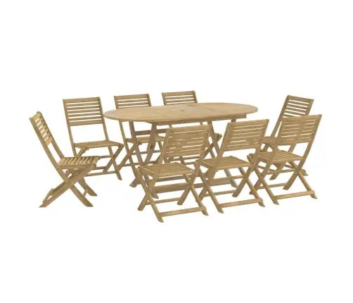 Sodo Valgomojo Komplektas, 9 Dalių, Akacijos Medienos Masyvas