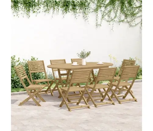 Sodo Valgomojo Komplektas, 9 Dalių, Akacijos Medienos Masyvas