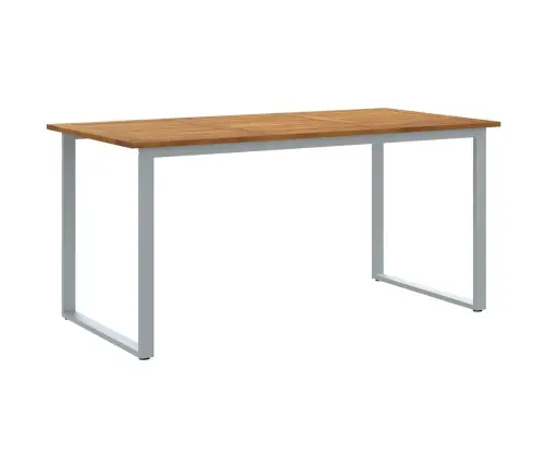 7 Daļu Dārza Ēdamzāles Komplekts No Cieta Akācijas Koka Un Metāla Vidaxl