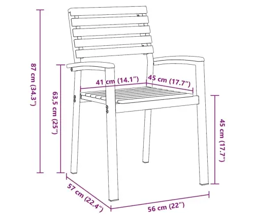 7 Daļu Dārza Ēdamzāles Komplekts No Cieta Akācijas Koka Un Metāla Vidaxl