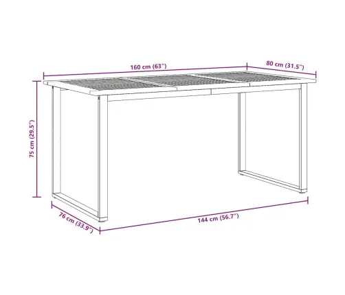 7 Daļu Dārza Ēdamzāles Komplekts No Cieta Akācijas Koka Un Metāla Vidaxl