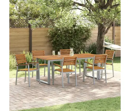 Sodo Valgomojo Komplektas 7 Pcs Pilka Ir Ruda