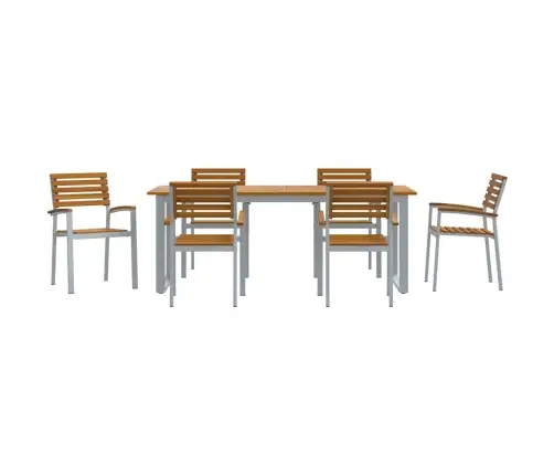 Sodo Valgomojo Komplektas 7 Pcs Pilka Ir Ruda