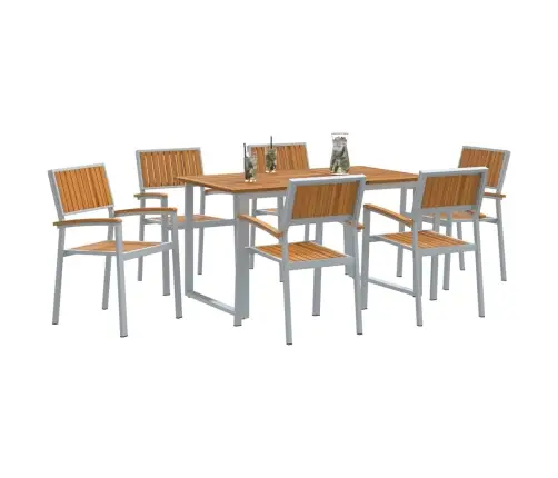 Sodo Valgomojo Komplektas 7 Pcs Pilka Ir Ruda