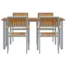 Sodo Valgomojo Komplektas 5 Pcs Pilka Ir Ruda 160 X 80 X 75 Cm