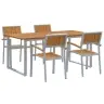 Aia Söögilaudade Komplekt 5 Pcs Hall Ja Pruun 180 X 90 X 75 Cm