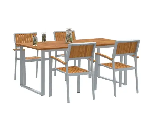Aia Söögilaudade Komplekt 5 Pcs Hall Ja Pruun 180 X 90 X 75 Cm