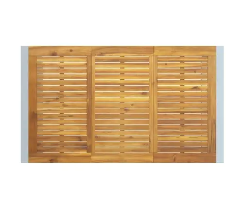 7 Daļu Dārza Ēdamgalds Masīvkoka Akācija Un Metāls Vidaxl