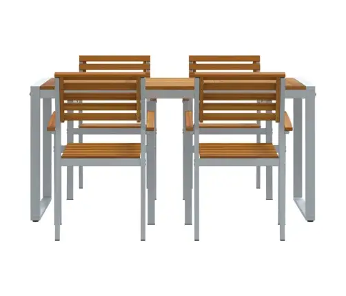 5 Daļu Dārza Ēdamistabas Komplekts Cietkoks Akācijas Un Metālu Vidaxl