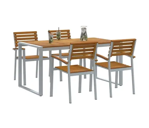 5 Daļu Dārza Ēdamistabas Komplekts Cietkoks Akācijas Un Metālu Vidaxl