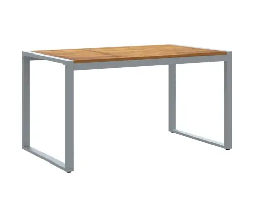 5 Daļu Dārza Ēdamgalds No Cieta Koka Akācijas Un Metāla Vidaxl