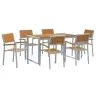 Sodo Valgomojo Komplektas 7 Pcs Pilka Ir Ruda 140 X 80 X 75 Cm