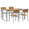 Aia Söögilaudade Komplekt 5 Pcs Hall Ja Pruun 160 X 80 X 75 Cm