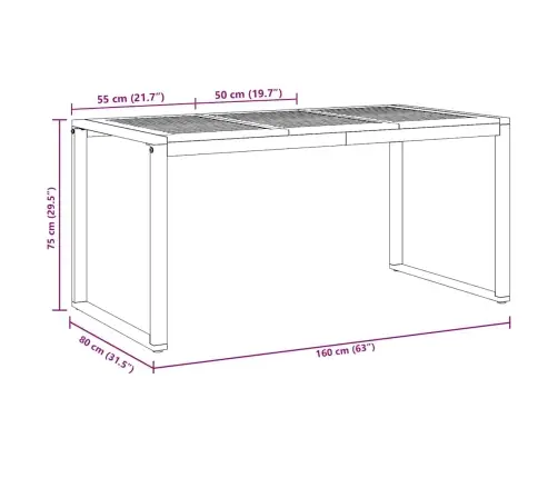 Aia Söögilaudade Komplekt 5 Pcs Hall Ja Pruun 160 X 80 X 75 Cm