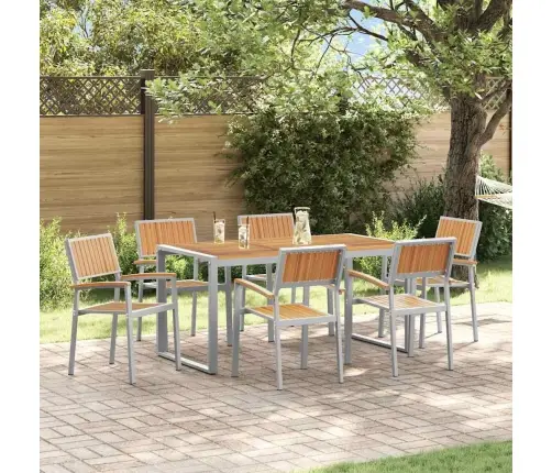 Sodo Valgomojo Komplektas 7 Pcs Pilka Ir Ruda