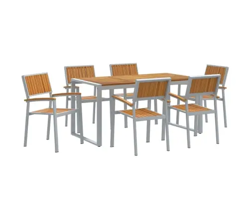 Sodo Valgomojo Komplektas 7 Pcs Pilka Ir Ruda