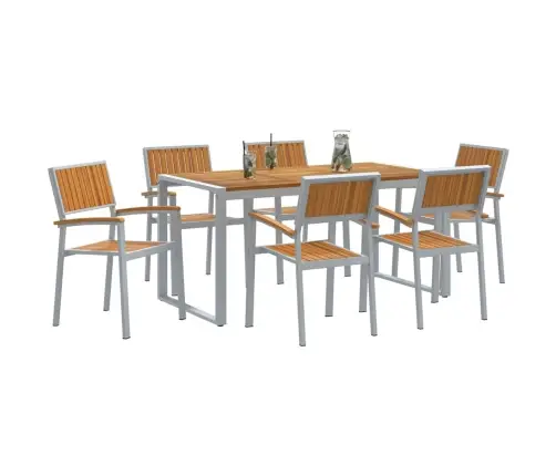 Sodo Valgomojo Komplektas 7 Pcs Pilka Ir Ruda