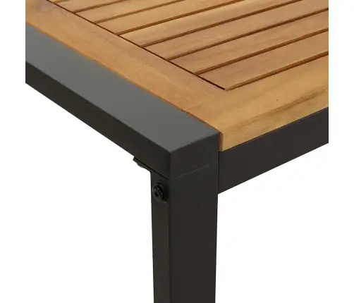 Sodo Valgomojo Komplektas 5 Pcs Juoda Kietos Akacijos Mediena