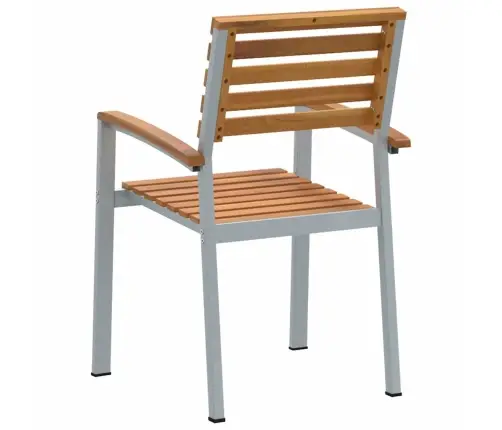 Saldēšanas Dārza Krēsli 8 Gab. Cieta Koka Akācijas Un Metāla Vidaxl